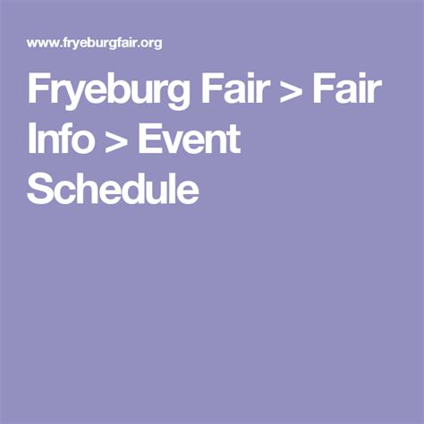 fryeburg fair schedule of events